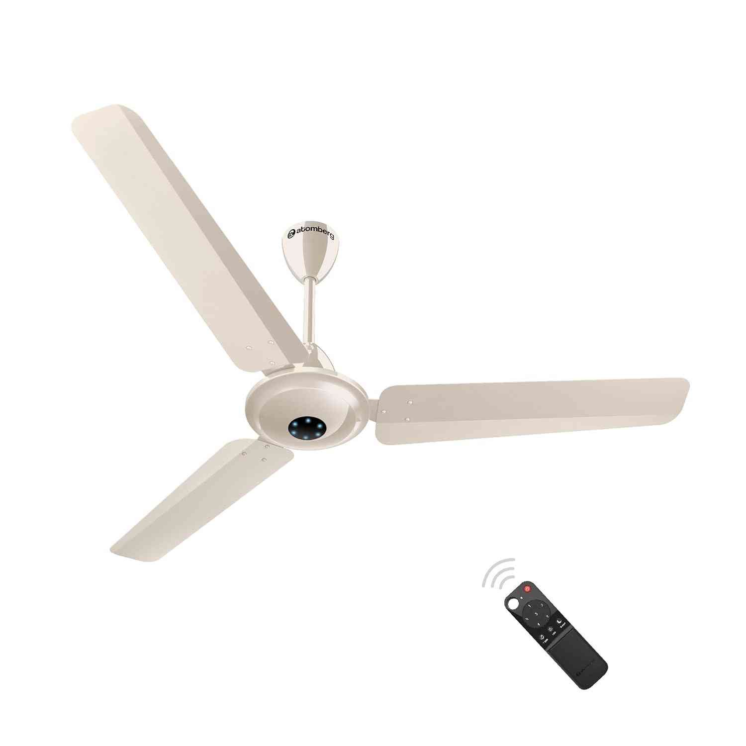 Ceiling Fan Atomberg Ikano 1200mm BLDC with Remote Control | BEE 5 Star Rated Energy Efficient Ceiling Fan, High Air Delivery with LED Indicators, Gloss Ivory