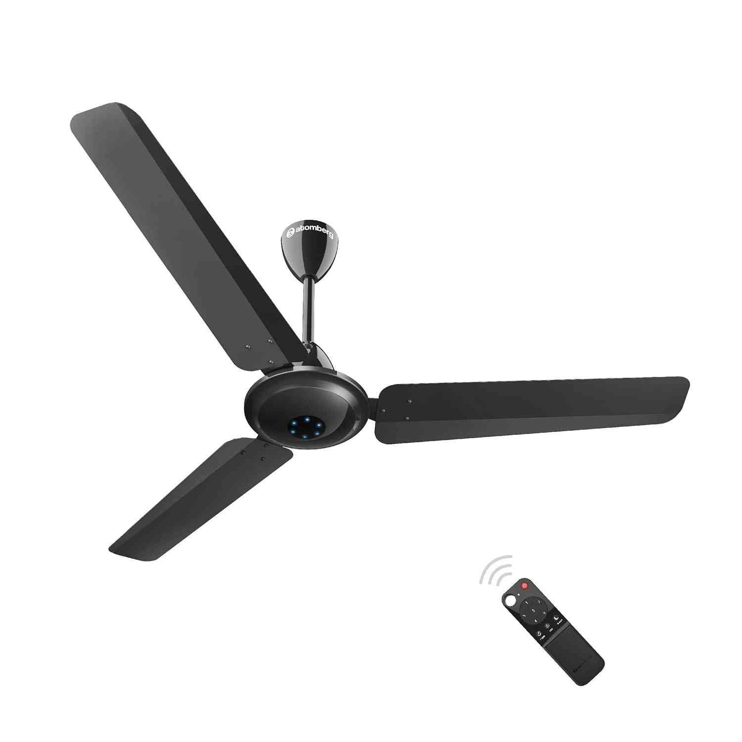 Ceiling Fan Atomberg Ikano 1200mm BLDC with Remote Control | BEE 5 Star Rated Energy Efficient Ceiling Fan, High Air Delivery with LED Indicators, Gloss Black
