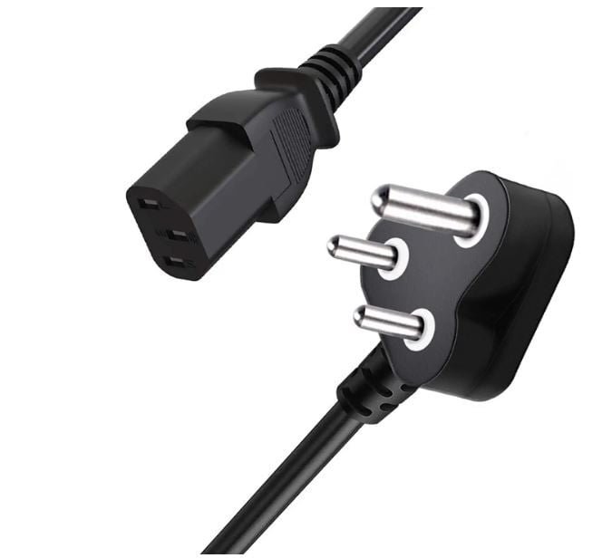 Power Cord Hammok Hazel 3 Pin To 3 Pin 5mtr Desktop Power Cord | Compatible For PC, Power Supply, Computers, Monitors, Desktop & Other Devices, Black