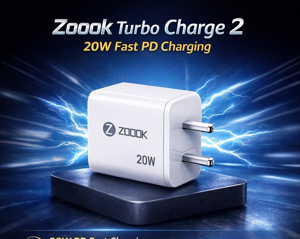 Charger Zoook Turbo Charge 2 ZK-TurboCharge-2 | USB Type C For PD Charge, 20W QC PD Charger, Without Cable, White