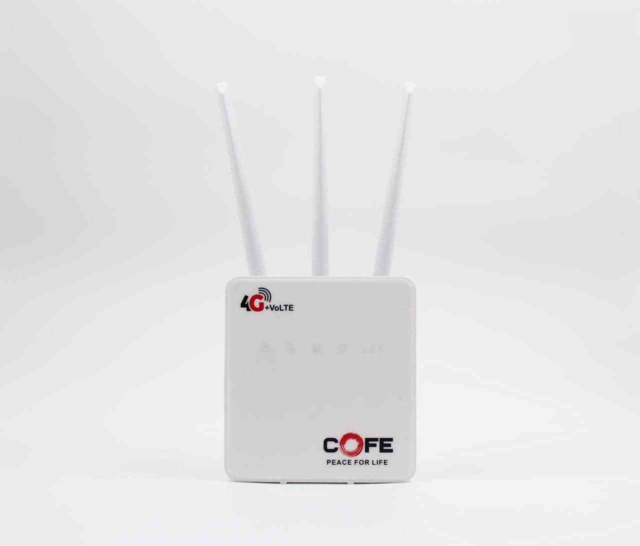 Router COFE CF-4GVL037 Router with Landline Phone Supported, Router with 300Mbps Speed 4G & 5G Sim Supported, WI-FI + LAN with Calling Feature, Micro SIM Card Slot & 3 Antenna (512MB RAM, White)