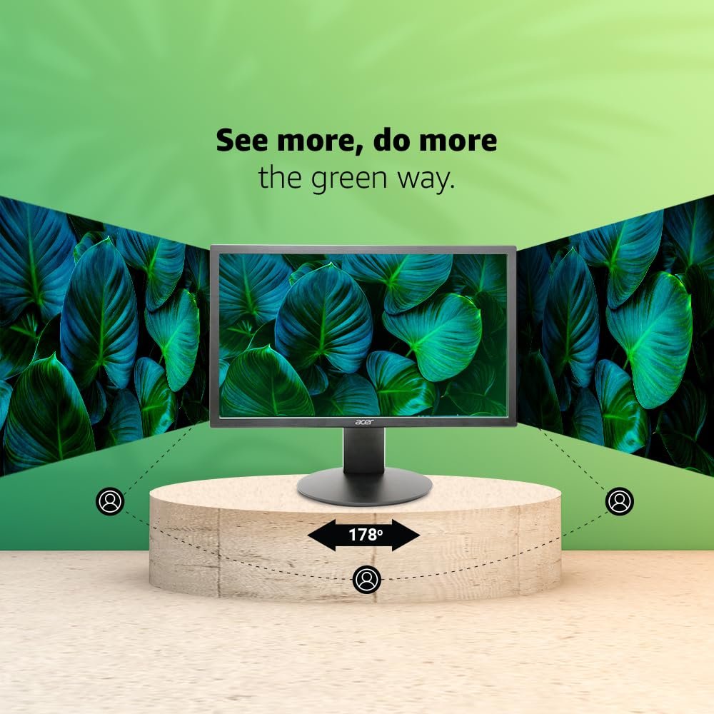 Acer K202QMBI 19.5-inch Monitor (UM.IE0SI.001) | HD+ 1600x900 LCD with LED backlight, 200 nits brightness, 6ms response time, 75Hz refresh rate, VGA & HDMI ports, HDMI cable included, eye care features, tilt & wall mount support, black.