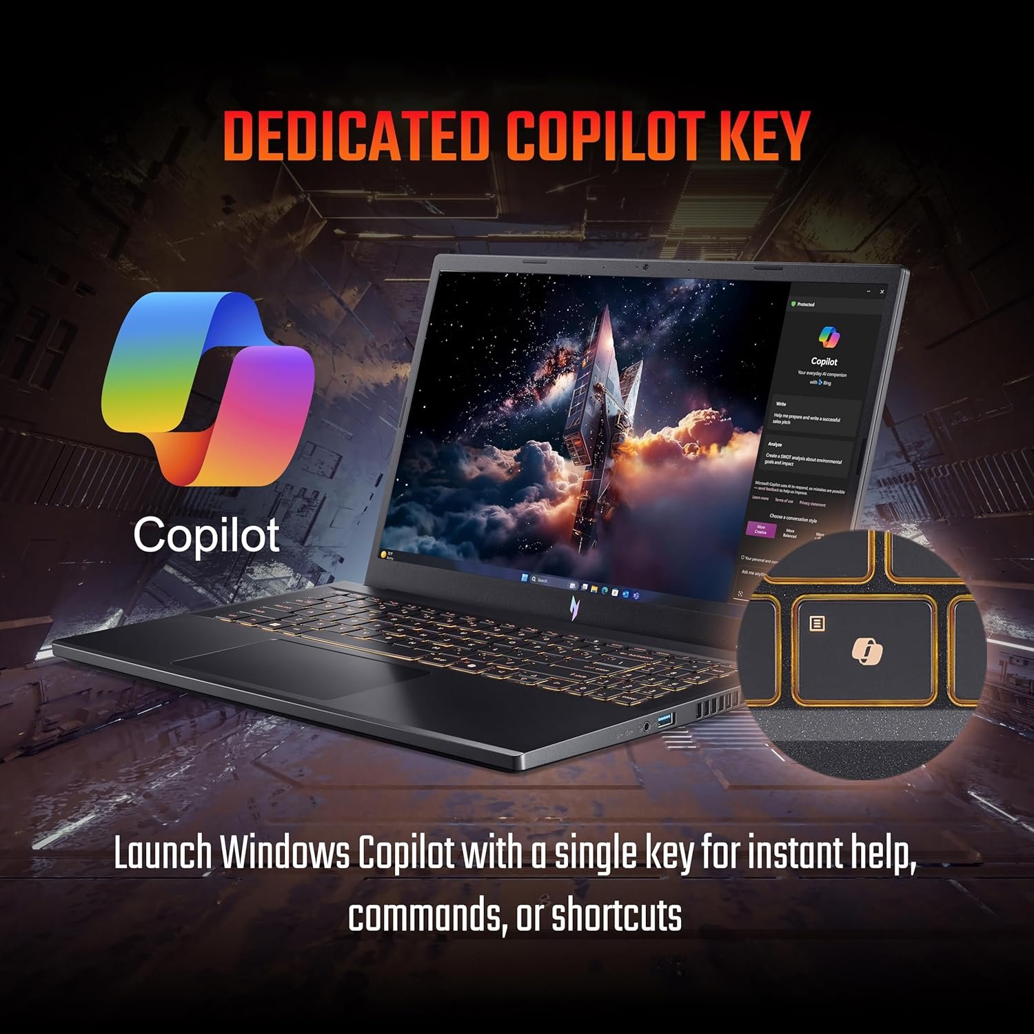 Laptop Acer Nitro V15 ANV15-52 (NH.QZ9SI.001) Gaming Laptop | 13th Gen Intel Core i7-13620H, 16GB DDR4 RAM, 512GB PCIe NVMe SSD, Windows 11 Home, 15.6" 165Hz FHD IPS Display, NVIDIA GeForce RTX 5050 8GB GDDR7, Backpack, Obsidian Black