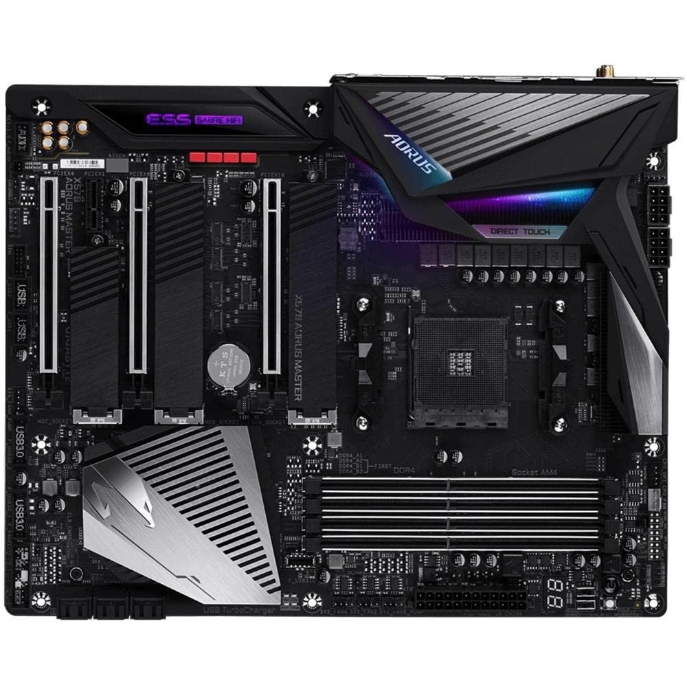 Motherboard Gigabyte X570 AORUS Master | AMD X570 chipset, 14-phase Infineon digital VRM, triple PCIe 4.0 M.2 with thermal guards, Intel WiFi 6, ESS SABRE HiFi audio, 2.5GbE + 1GbE LAN, USB Type-C, RGB Fusion 2.0