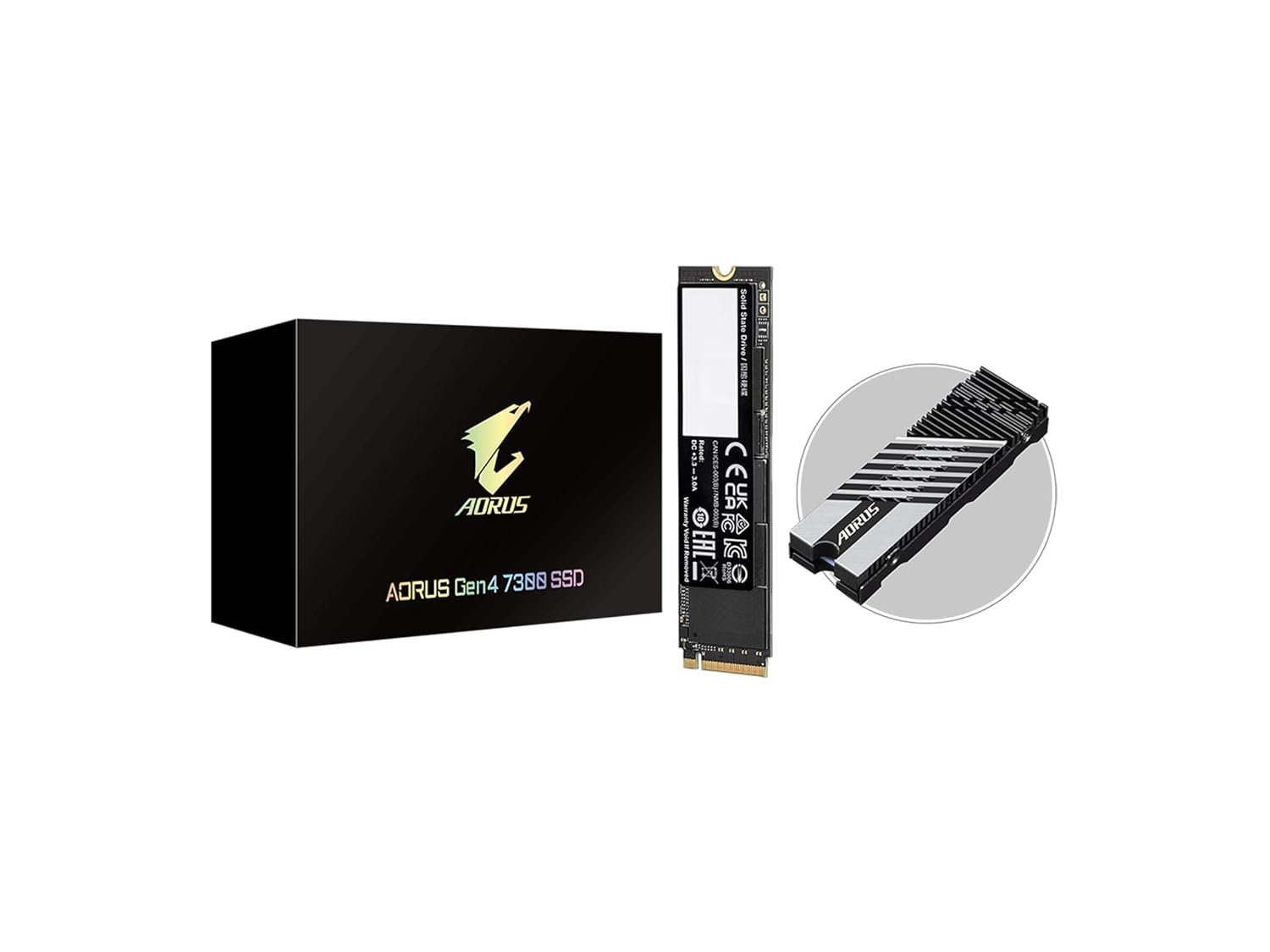 Harddisk Gigabyte AORUS Gen4 7300 1TB SSD | NVMe 1.4 M.2 2280, PCIe 4.0 x4, 7300MB/s Read, 6000MB/s Write, High-speed storage for gaming & content creation
