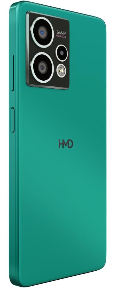 Smartphone HMD CREST MAX 5G TA-1641 DS | Segment 1st 50 MP Front Camera, Triple Rear AI Cam With 64 MP Primary Sony Sensor, FHD+ OLED Display, 8GB RAM & 256GB Storage, Android 14, 33W Fast Charger in Box, Aqua Green
