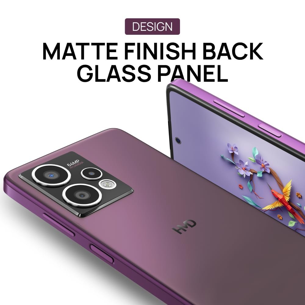 Smartphone HMD CREST MAX 5G TA-1641 DS | Segment 1st 50 MP Front Camera, Triple Rear AI Cam With 64 MP Primary Sony Sensor, FHD+ OLED Display, 8GB RAM & 256GB Storage, Android 14, 33W Fast Charger in Box, Deep Purple