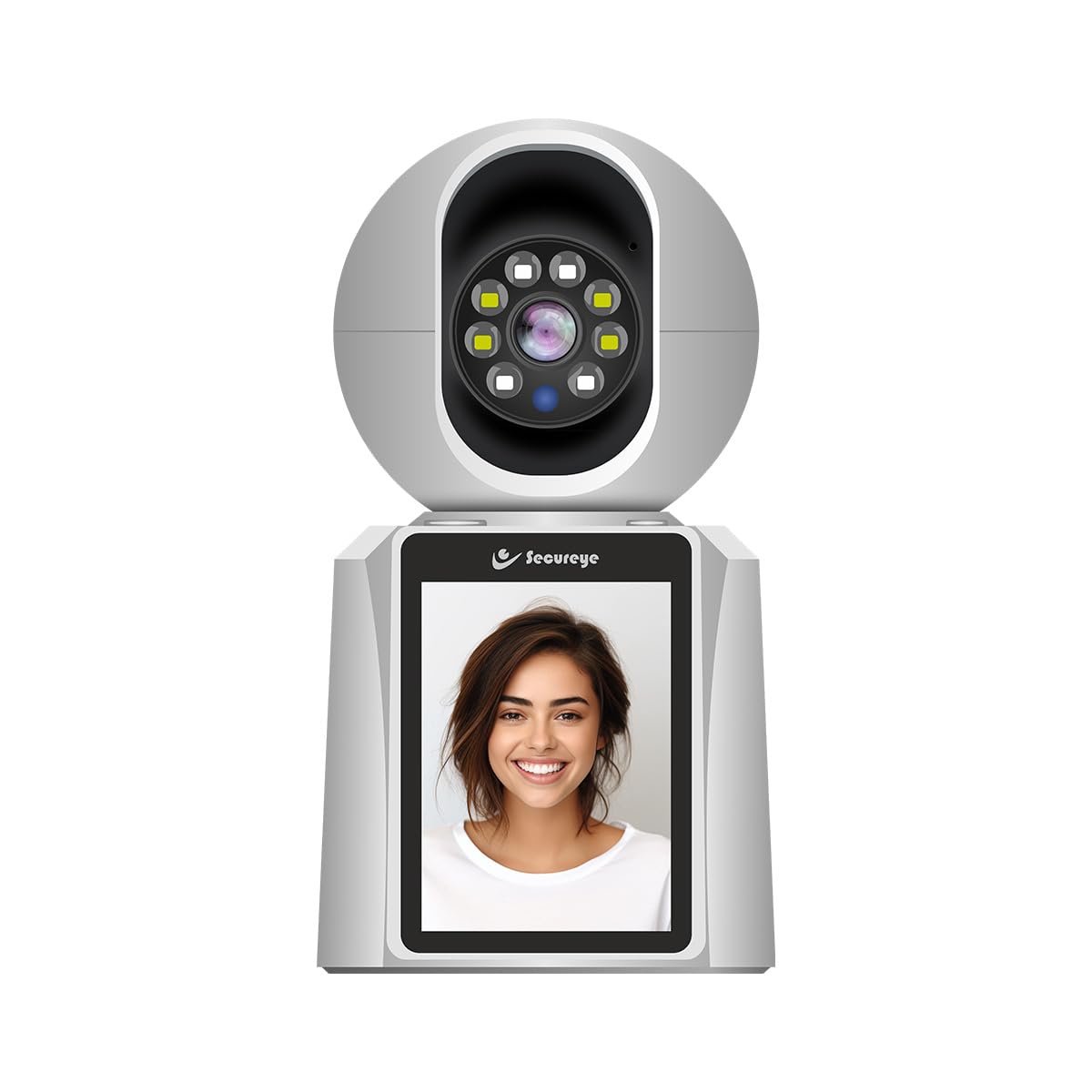 Security Camera Secureye SC-S-CCI | 3MP TalkFrame Wi-Fi Video Calling PT Camera, Smart Home Security, 4mm Fixed Lens, One Key Call, Two Way Audio, Support Area Motion Detection, Pan & Tilt, Support Cloud Storage & TF Card Storage Upto 256G, White
