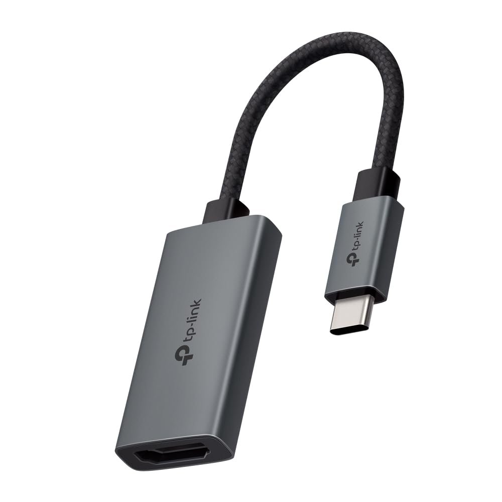 Adapter TP-Link UA520C | USB Type-C To HDMI Adapter, 4K@60Hz Ultra HD Output, DP Alt Mode, Braided 100mm Cable, Aluminum Alloy Build, Plug & Play, Portable & Compact Design, Ideal For Laptops, Tablets, Smartphones, Black
