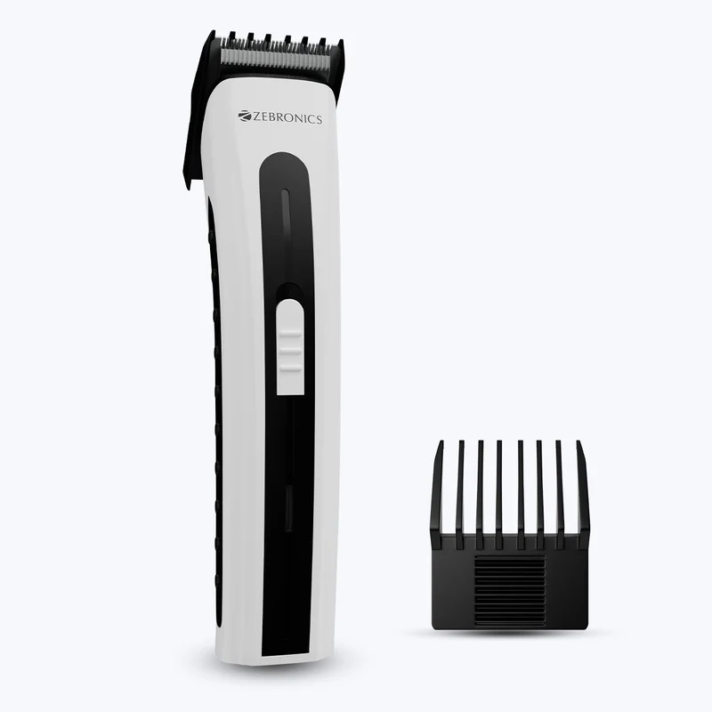 Cordless Hair Trimmer Zebronics ZEB-HT51 | Stainless Steel Blade, Up to 45 mins Backup, 3 in 1 Guide Comb, Washable attachments, LED indicator and Built in Rechargeable Battery