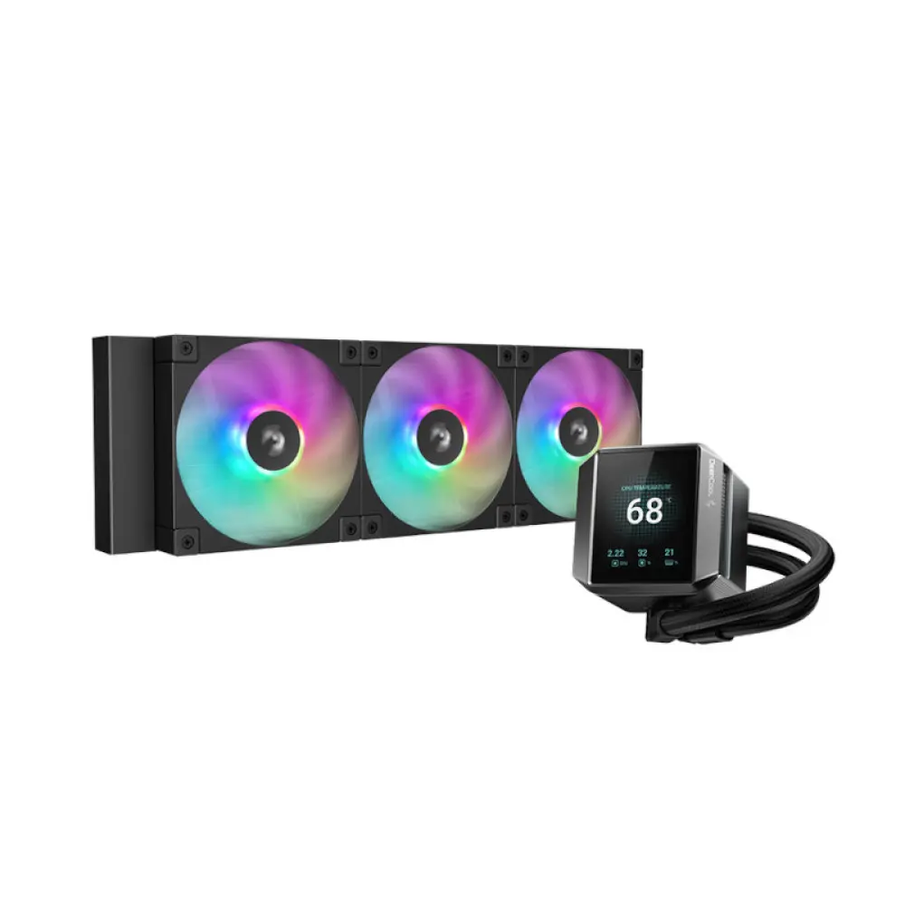 CPU Liquid Cooler Deepcool MYSTIQUE 360 ARGB R-LX750-BKADSNC-G-1 | Magnificent 2.8 inch TFT LCD Screen, 640 x 480 Pixels Resolution, Used for Gaming Machines, Black