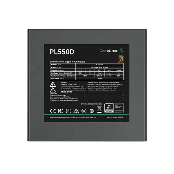 Smps Power Supply Deepcool PL650D R-PL650D-FC0B-IN-V2 | 650W, 120mm Fan, 80 Plus Bronze Certified, ATX 3.0 Power Supply, For Gaming PC, Black