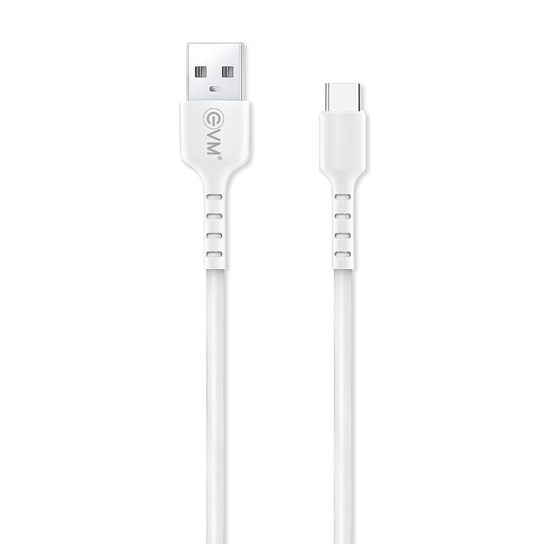 Cable EVM Type-C Charge & Sync Cable PVC 1mtr 3Amp EVM-C-015 | High Speed, Sturdy & Durable, Tangle Free, Temperature Protection, Compatible With All Multiple Devices, White