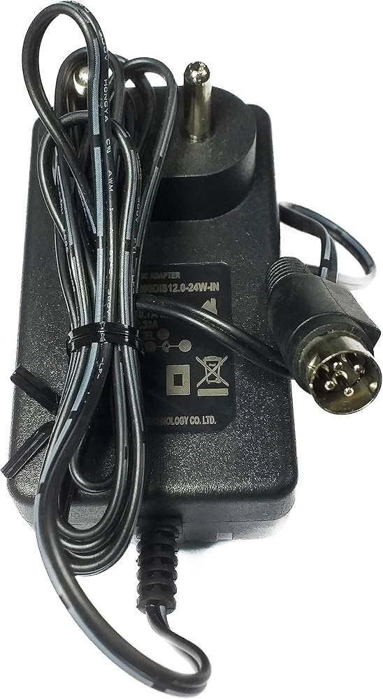 Power Adapter DVM 12V 2AMP DVR PIN | Over Current, Over Voltage & Short Circuit Protection, SMPS Adapter, Black