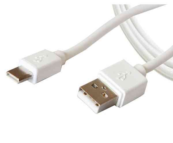 Cable Multybyte 1m MB-MA07 | USB To Type C Data Cable, Ultra Speed Charging & Sync Cable, Compatible With Android, Iphone, Ipod Touch, Ipod Nano, Mini Ipad, Plug & Play, White