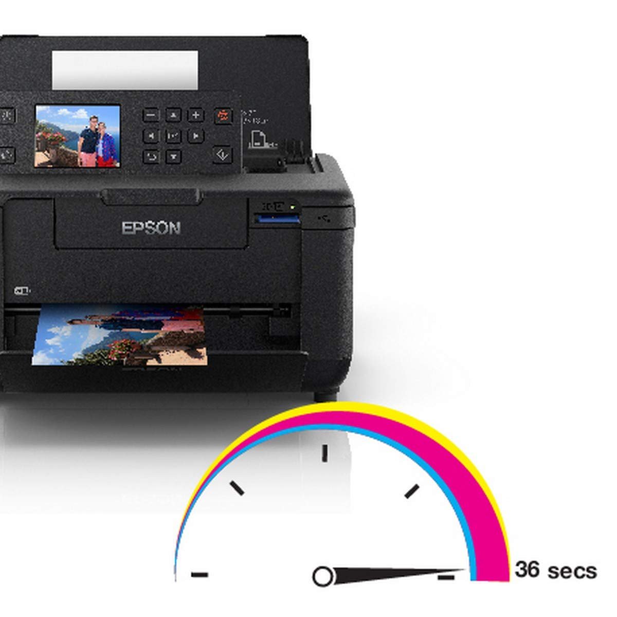 Printer Epson PictureMate PM520 WiFi  Photo Colour Printer, Print Resolution Upto 5760dpi, Rechargeble Battery Option, Lightweight & Portable, Black