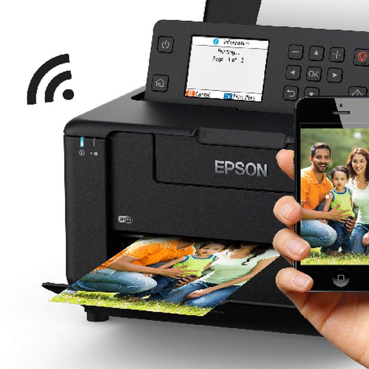 Printer Epson PictureMate PM520 WiFi  Photo Colour Printer, Print Resolution Upto 5760dpi, Rechargeble Battery Option, Lightweight & Portable, Black