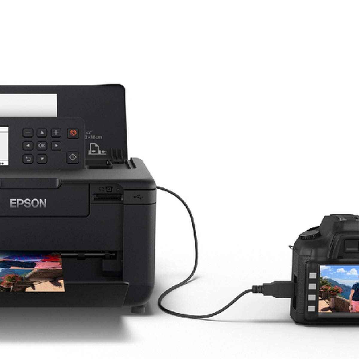 Printer Epson PictureMate PM520 WiFi  Photo Colour Printer, Print Resolution Upto 5760dpi, Rechargeble Battery Option, Lightweight & Portable, Black
