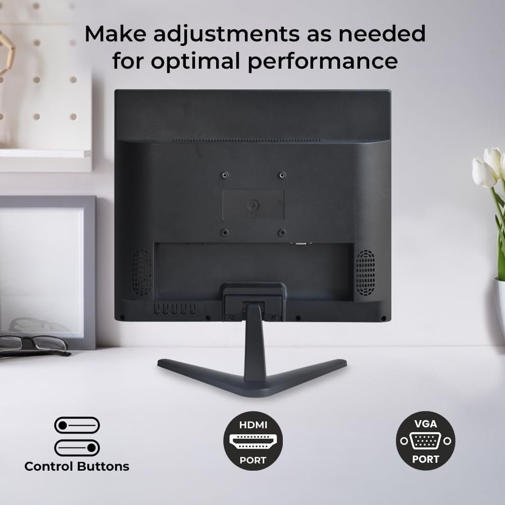 Monitor EVM 175 GRAND SQ LED | 17.1 Inch 1280Γ1024 60HZ, True Pixel, 5ms Fast Response Time, 16.7M Display Colors, VGA+HDMI, Viewing Angle H:176ΒΊ,V:160ΒΊ, Max Brightness 160-200cd/m2, Panel Size 336 (H) Γ 265 (V)MM, 100x100mm VESA Wall Mountable, Black