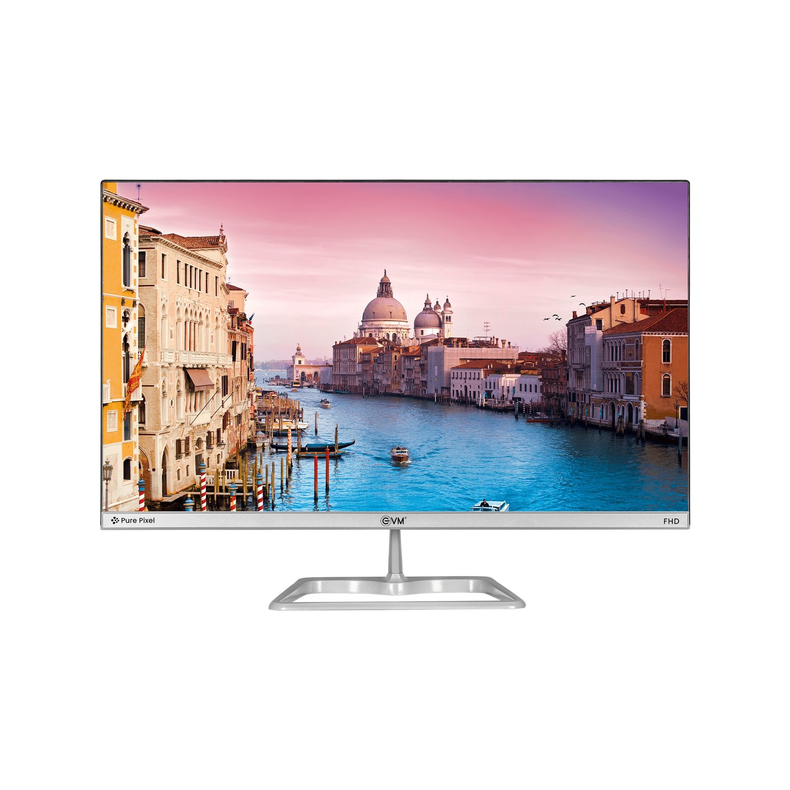 Monitor EVM 240 PLASMA LED | 23.8 Inch Flat LED Frameless FHD Monitor, 100Hz Perfect Motion Rate, IPS Panel, 16.7M Display Colors, Low Blue Mode, Anti Glare, Flicker Free, Bazelless, VGA, HDMI, Wall Mountable, White