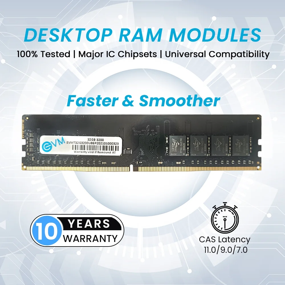 Ram EVM 32GB DDR4 3200MHZ Desktop EVMT32G3200U88P | Update Your Desktop's Performance