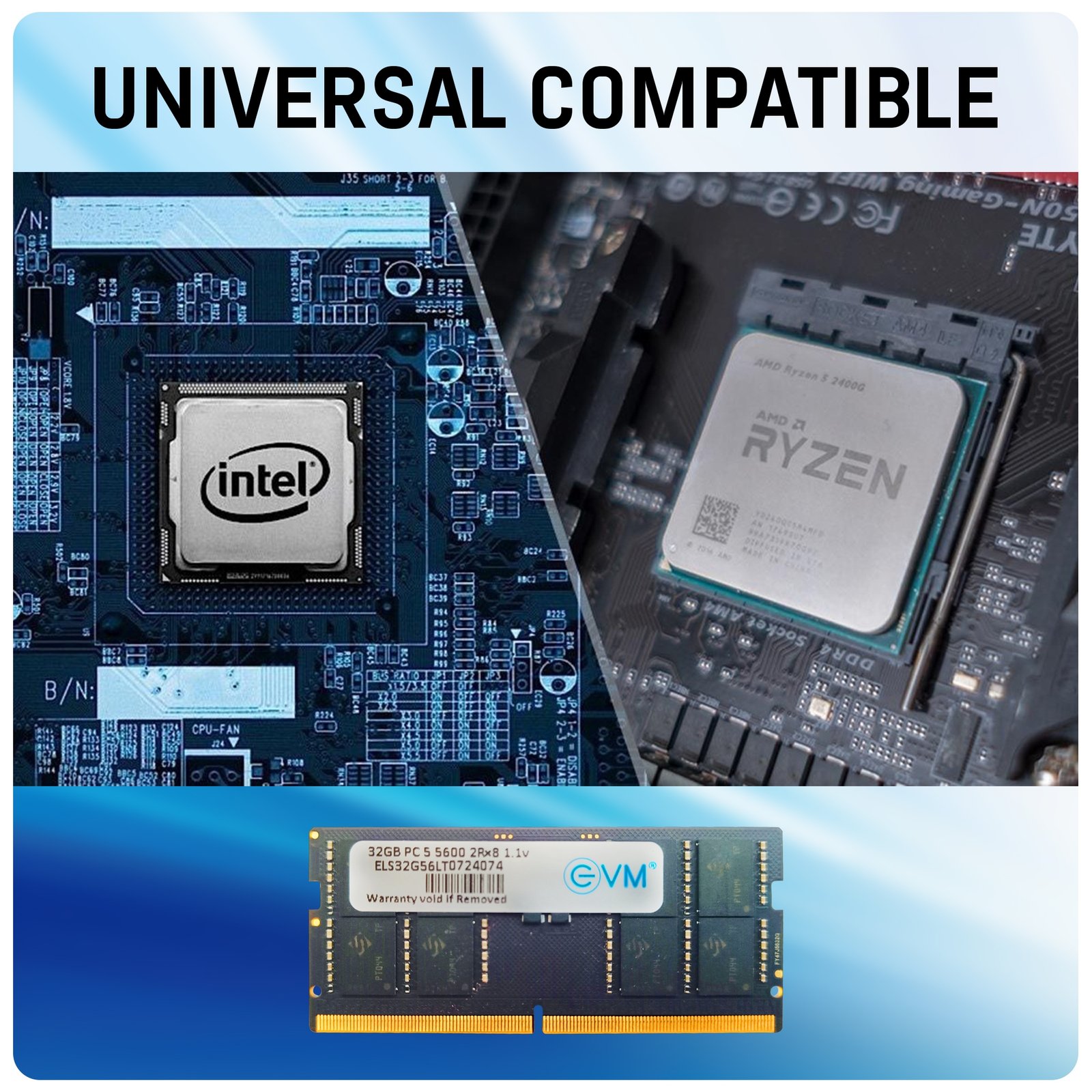 RAM EVM 32GB DDR5 5600MHz SODIMM EVMT32G5600S86P | Laptop Ram, Boost Speed & Performance with Low Latency and Durable Design