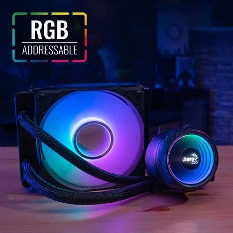 Cooling Fan Aerocool ACLA-MR12117.73 Mirage L120 CPU Liquid Cooler, 120mm ARGB Fan, TDP 200W, For Gaming PC, Black