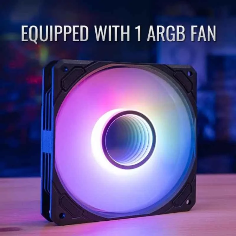Cooling Fan Aerocool ACLA-MR12117.73 Mirage L120 CPU Liquid Cooler, 120mm ARGB Fan, TDP 200W, For Gaming PC, Black