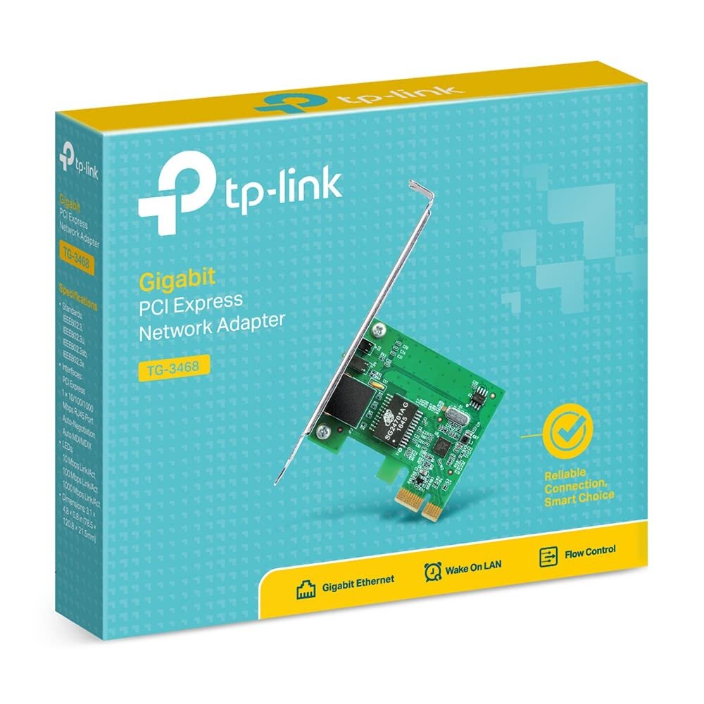 Net TP Link PCI Express Network Interface Card TG-3468 | 32-bit PCIe Interface, 10/100/1000Mbps, Wake-on-LAN, Flow Control, Low Profile & Full Height Brackets, Support Win 11/10/8.1/8/7