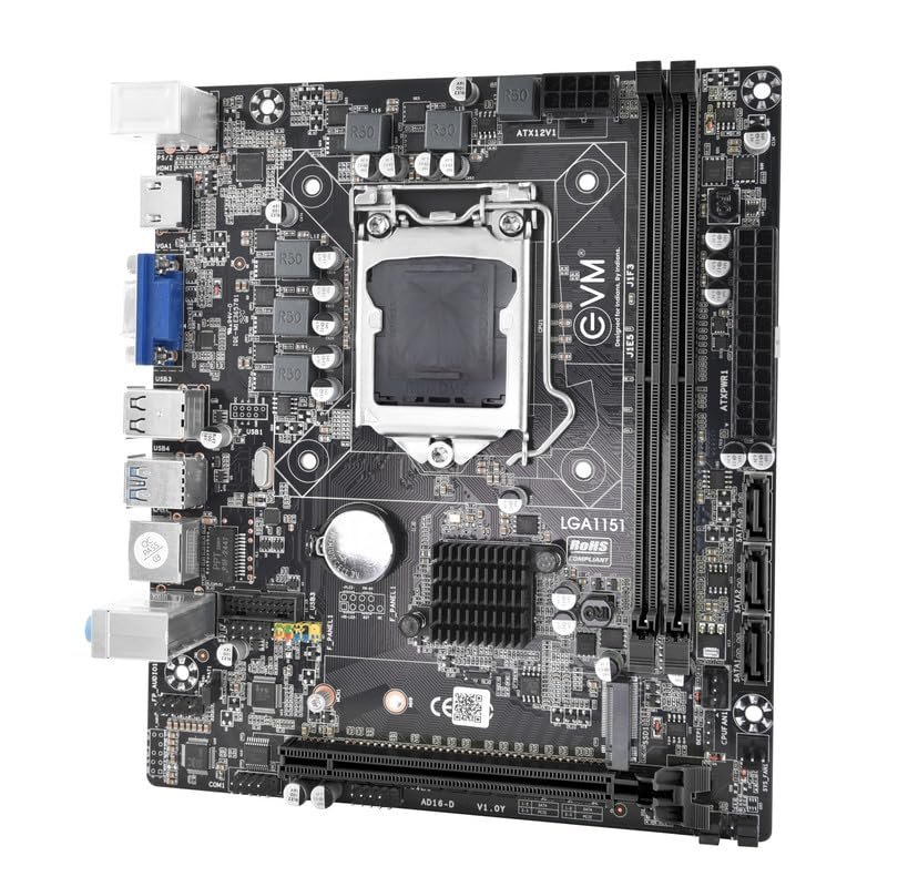 Motherboard EVM H310G DDR4 With NVME Slot | Supports dual channel DDR4 2133/2400/2666 MHZ, 4x USB 2.0, 2x USB 3.0, Integrated Graphics, LGA1151 Chipset