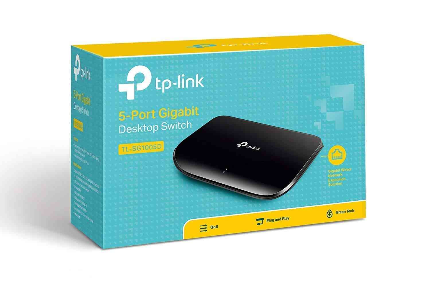 Switch TP-Link TL-SG1005D | 5-Port Gigabit Desktop Switch, Plug and play, Black