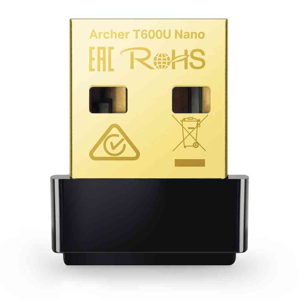 Adapter TP-Link Archer TL-T600U Nano | Wireless USB Wi-Fi Adapter - 2.4G/5G Dual Band Wireless Network Adapter for PC Desktop, Mini Travel Size, Supports Windows 11,10, 8.1, 8, 7, XP/Mac OS X