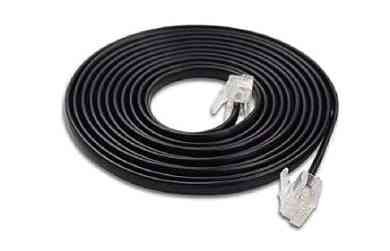 Cable Telephone Cord Multybyte 10Mtr MB-T4 | 10 meter RJ11 Plug to Plug Modem Line Cable, RJ11 6P2C Connectors on both sides of the cable, Black