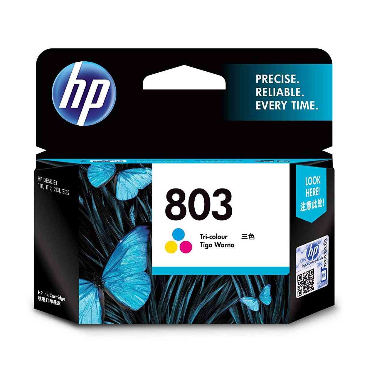 Ink Cartridge HP 803 Tri-color F6V20AA | Compatible with HP DeskJet 1110, HP DeskJet 1115, HP DeskJet 2130, HP DeskJet 3630, HP ENVY 4520, HP OfficeJet 3830, HP OfficeJet 4650