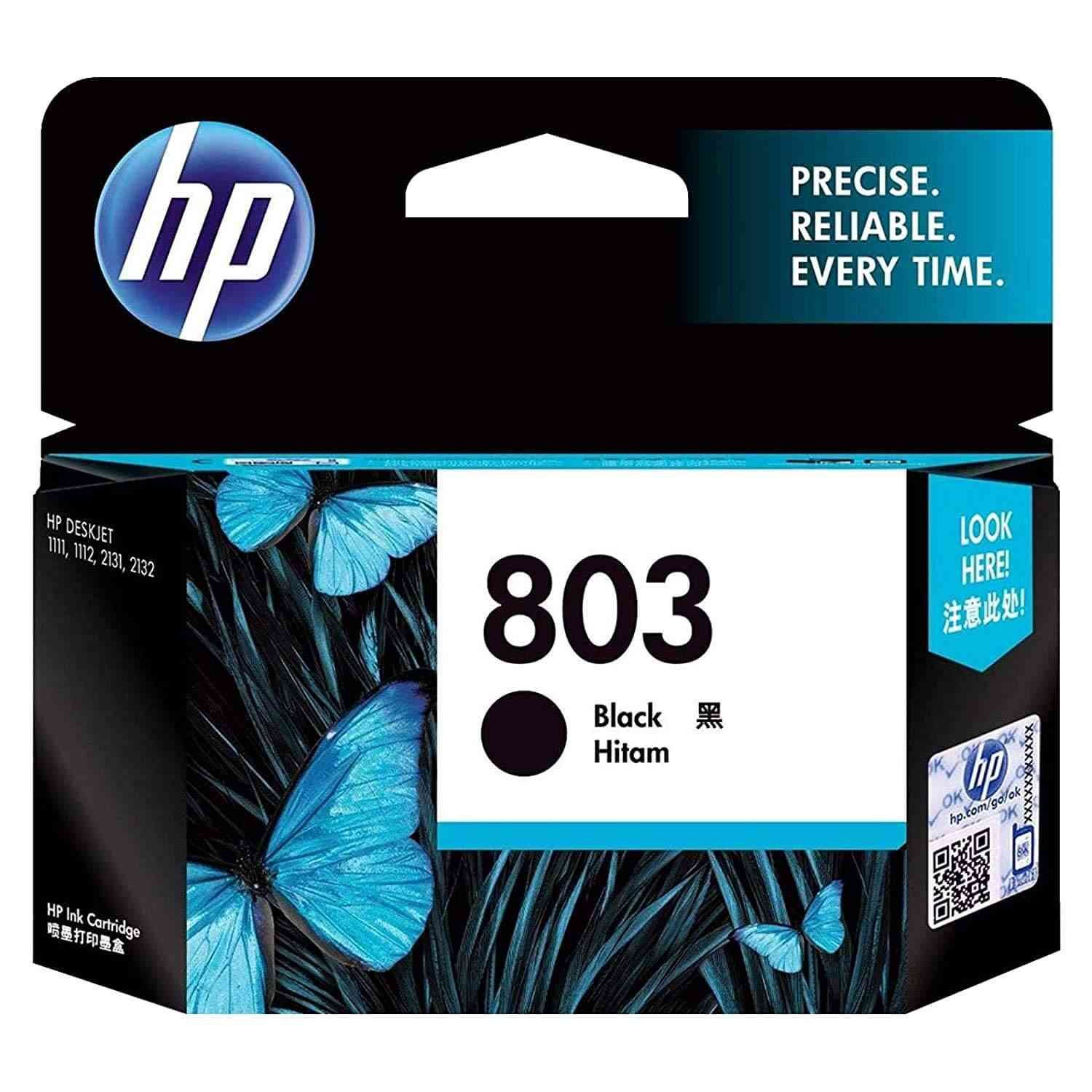 Ink Cartridge HP 803 Small Black F6V23AA | Compatible with HP Deskjet 1110, HP Deskjet 2130, HP ENVY 4520, HP OfficeJet 3830, HP OfficeJet 4650, HP Deskjet 3630