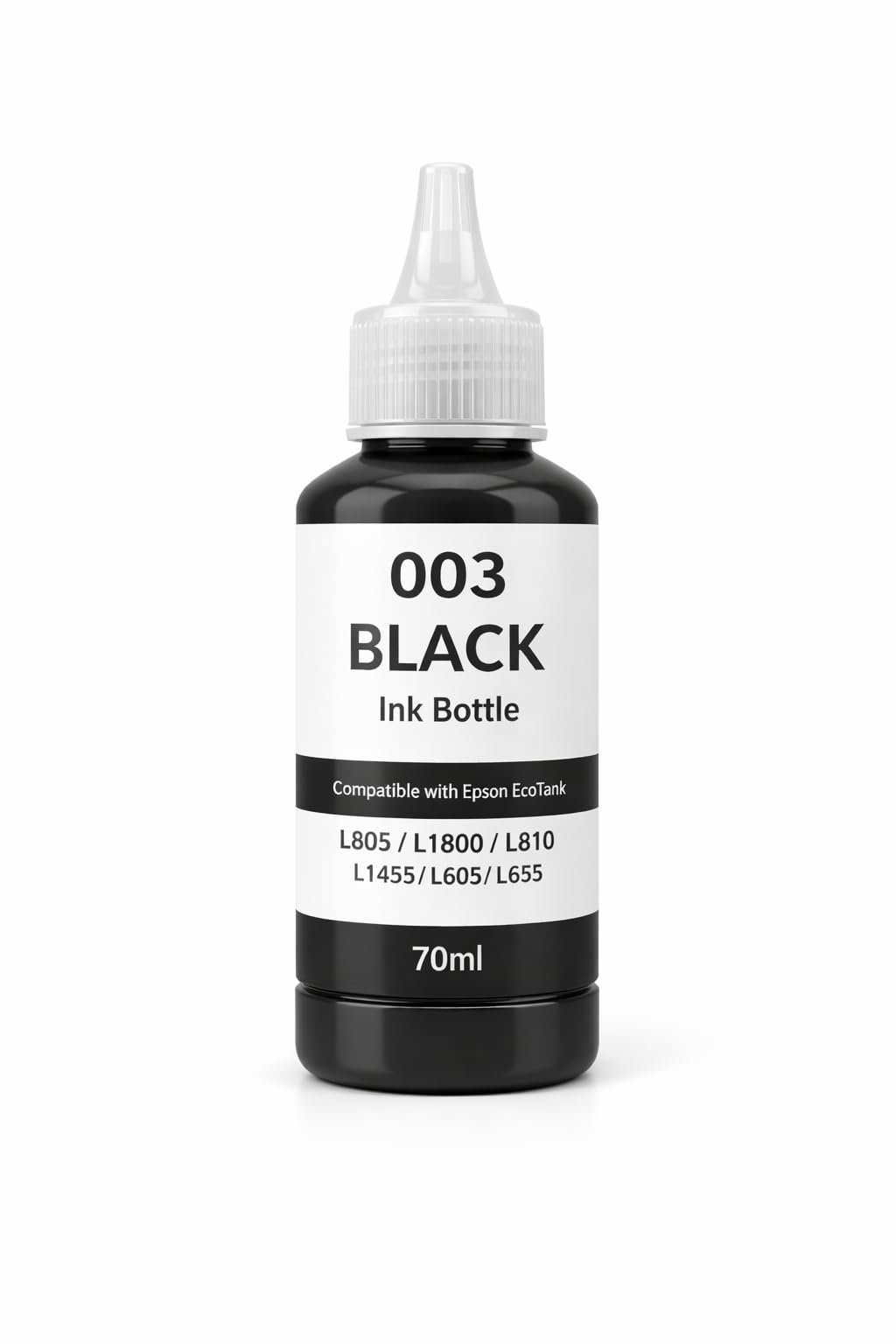 Epson Ink Cart 003 C13T00V198 Black | Compatible Printer Models: Epson L3250/ L3260/ L5290/ L3210/ L3256/ L3150/ L3215/ L3216/ L5190/ L3200/ L3251/ L3252/ L3110/ L3151/ L3152/ L3156/ L3116/ L3115/ L3101/ L3100/ L3255/ L3211/ L3212/ L1110/ L1250