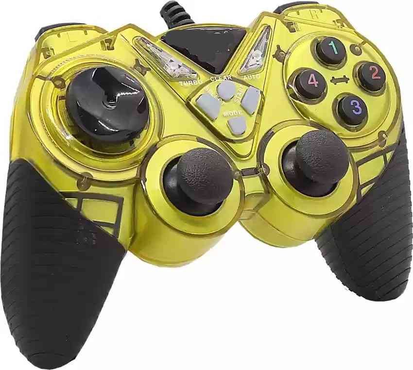 GamePad Live Tech Rage Wired USB Gamepad | Advanced Motor, New 3D Dual Vibration Turbo, Clear Buttons, 1.8M Cable, Gold