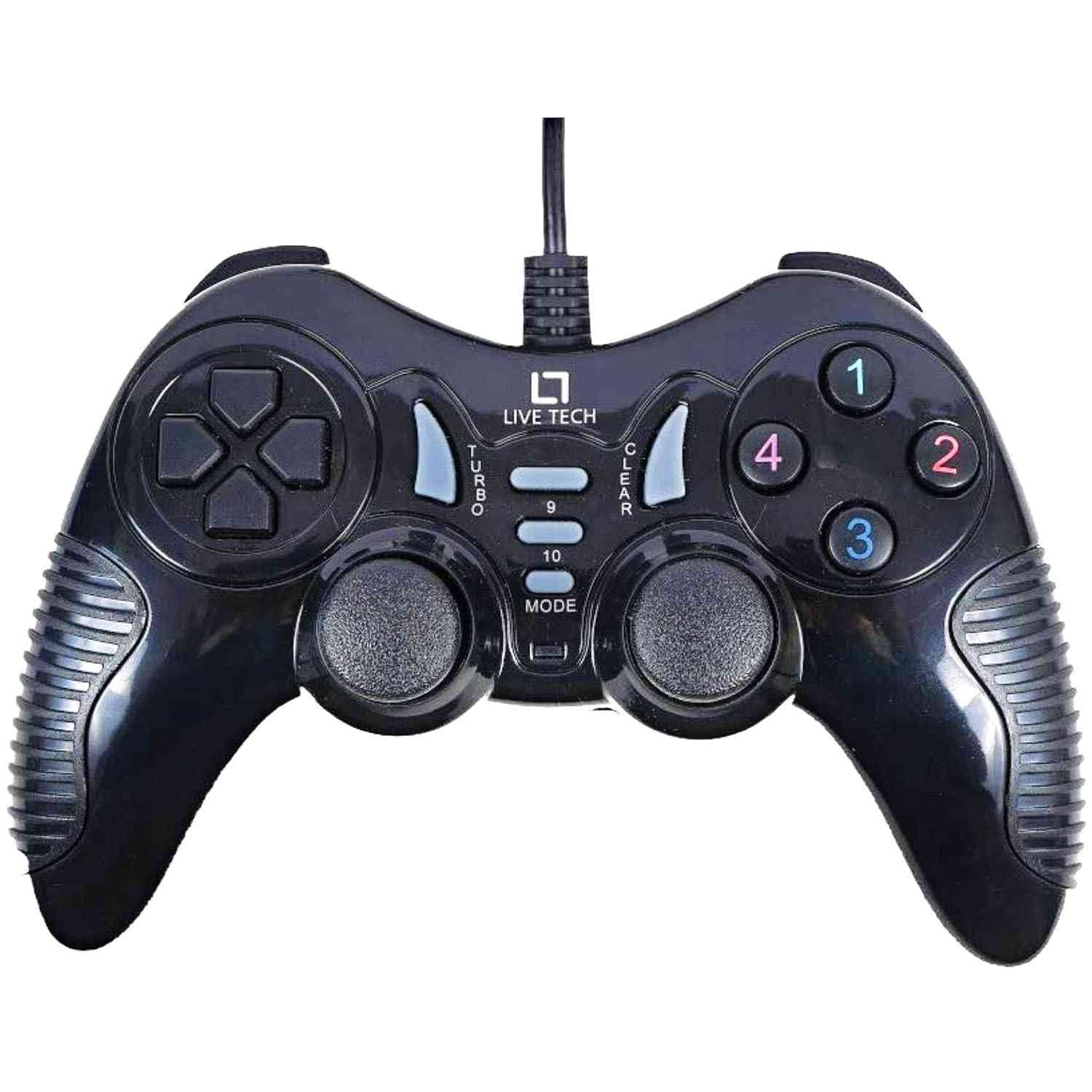 GamePad Live Tech Rage Wired USB Gamepad | Advanced Motor, New 3D Dual Vibration Turbo, Clear Buttons, 1.8M Cable, Black