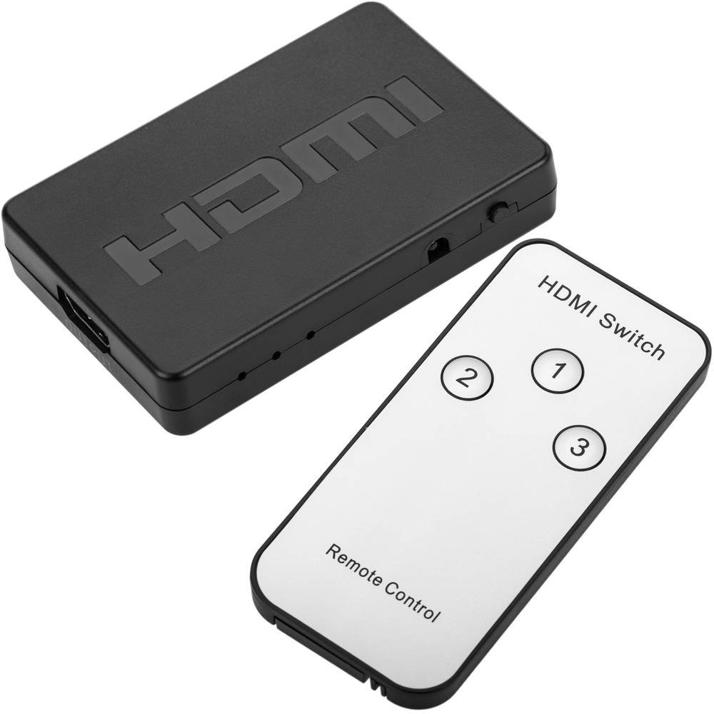 Switch HDMI 3 Port input to 1 port output With Remote | Supports 3D Full HD 1080p High Speed with IR Remote Control Media Streaming Device, Black