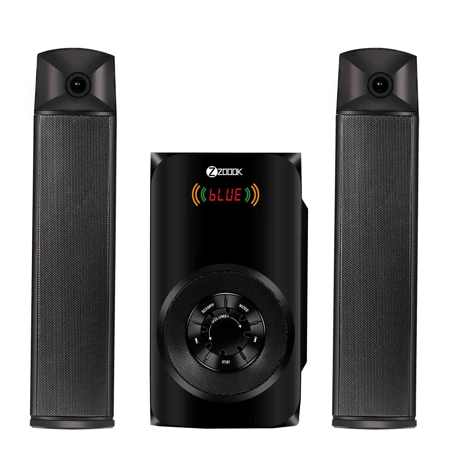 Speaker + Soundbar Zoook Studio Switch | Convertible 2 in 1 Multimedia USB / FM / BT / AUX, LED Display, Built-In FM Radio Player, 70 watts