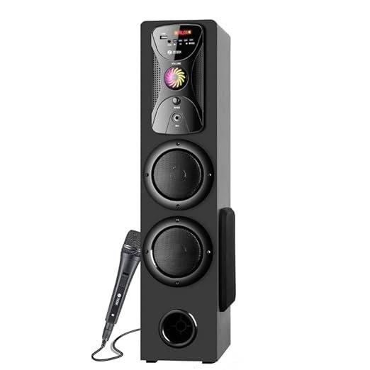 Speaker Zoook ZK-TS-SAMURAI | 60W Bluetooth Tower Speaker with USB, AUX in, FM, Bluetooth with Remote Control - Home Theatre Party Speaker