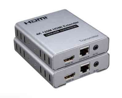 HDMI Extender Haze 4K Over LAN signal transmitter, 120M | RJ45, CAT5, CAT6-Single Source, 1080P, Full HD, LCD, LED, DC 5V 1A, Supports TCP IP by Ethernet - Used for DVRs, TVs & multiple uses