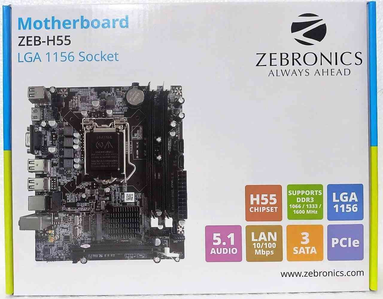 Motherboard Zebronics MBZ26 | LGA 1156 Socket | H55 Chipset | DDR3 Ram Support 1156