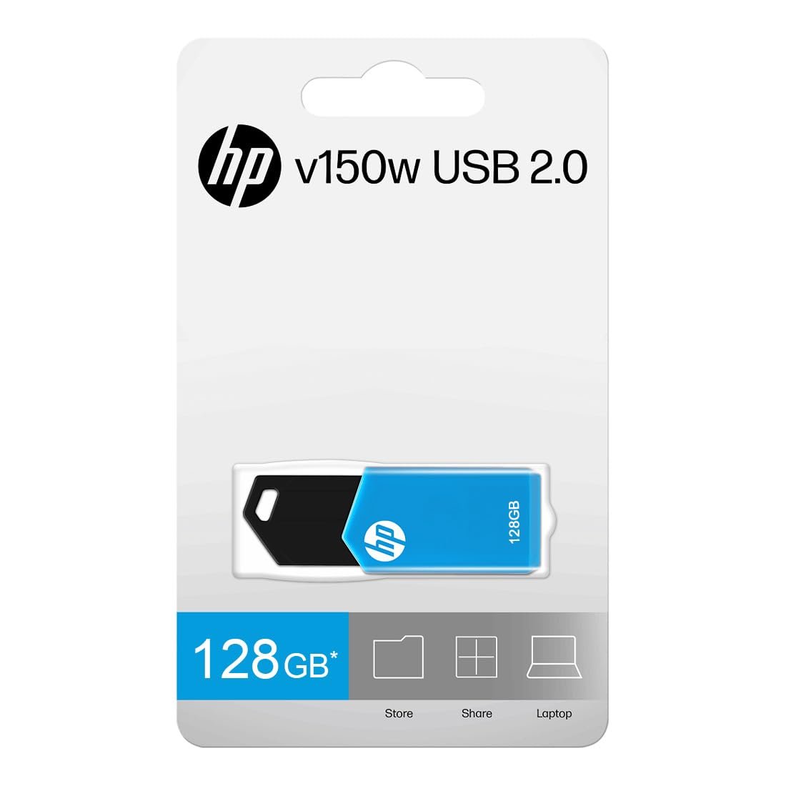 Pendrive HP 128GB USB 2.0 v150w MM-USBB128GB-150W  Flash Drive | Compatible With Netbook, Desktop Computer, Laptop, Blue