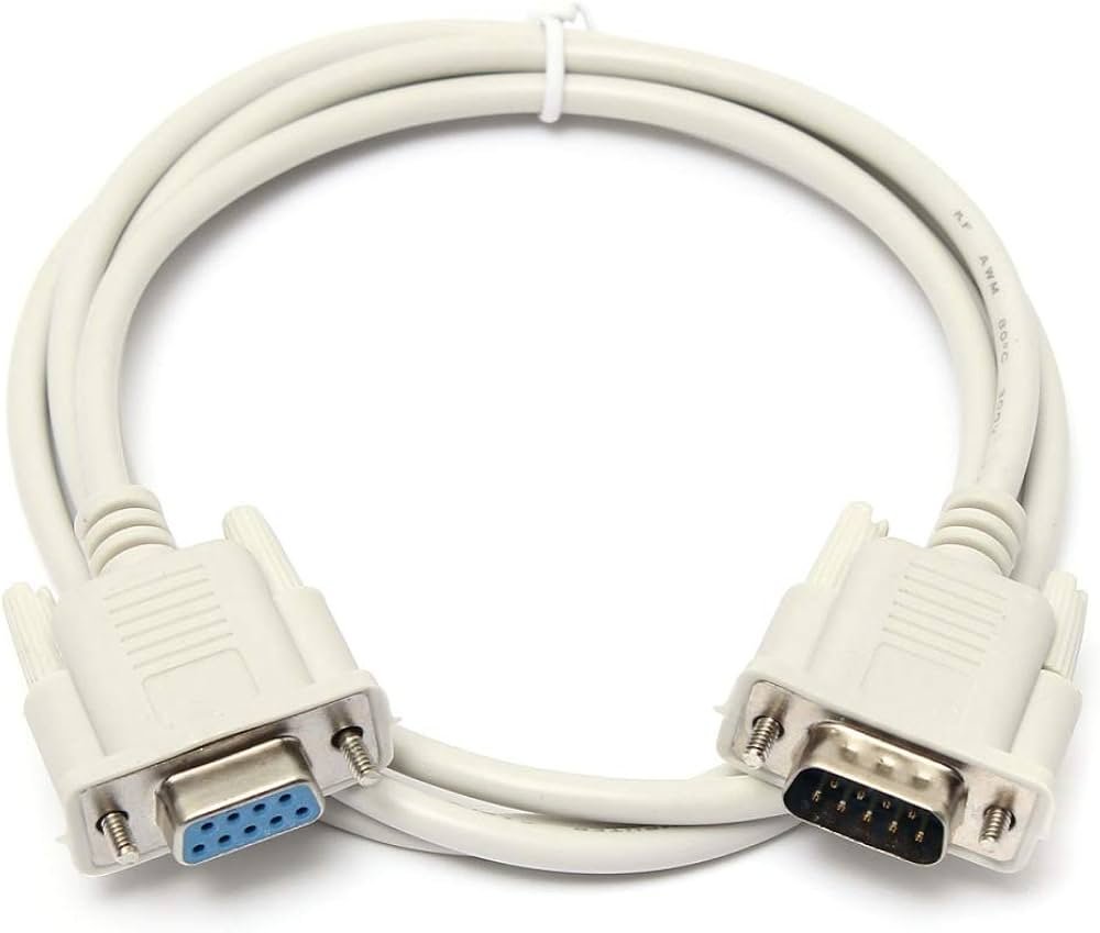Cable Serial 9pin male to female 1.5Mtr | Extension Cable, Can be used for PC-PC File transfer, Compatible with Laptop, Scanner, Monitor, Modem, Printer