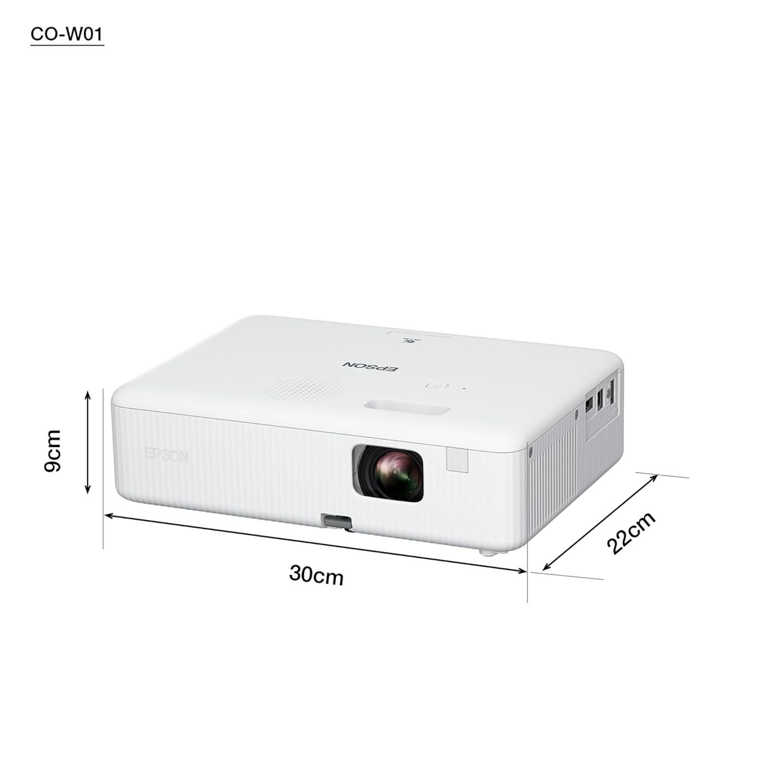 Projector Epson CO-W01 | WXGA Projector, Brightness 3000 Lumens, 3LCD Technology, USB/ HDMI Port, Long Lamp Life, White