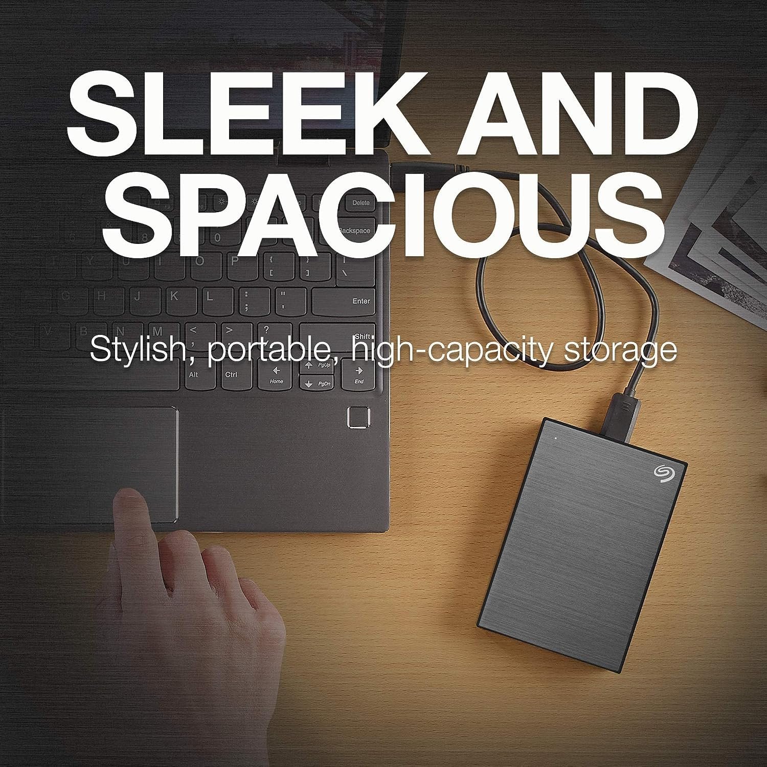Harddisk Seagate One Touch 2TB STKY2000404 | External HDD With Password Protection, For Windows & Mac, With 3 Yr Data Recovery Services, Space Gray
