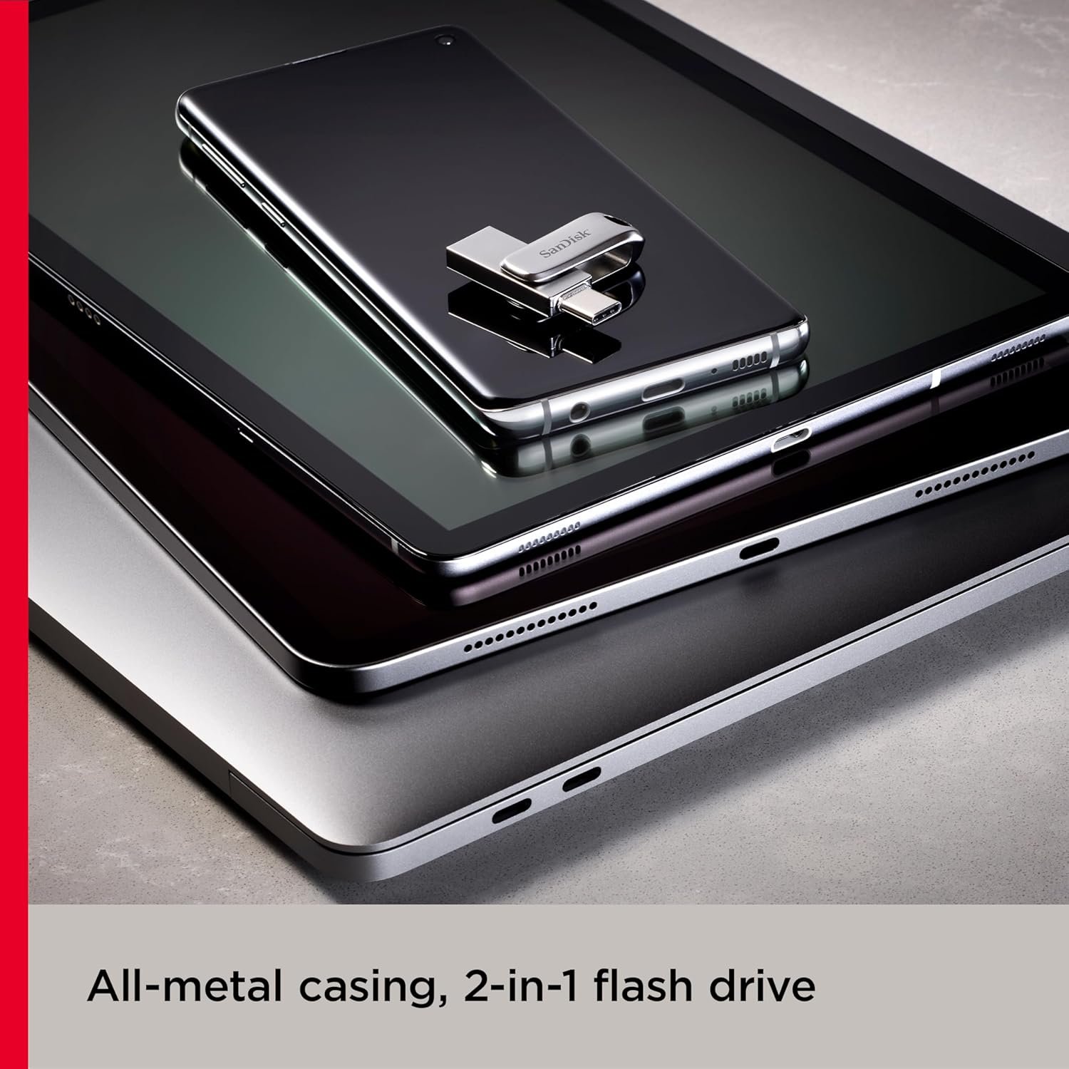 Pendrive SanDisk Ultra Dual Drive Luxe 1TB, USB 3.1 (Type-A), USB 3.1 (Type-C) Flash Drive, Swivel Design, SDDDC4-1T00-I35, Silver