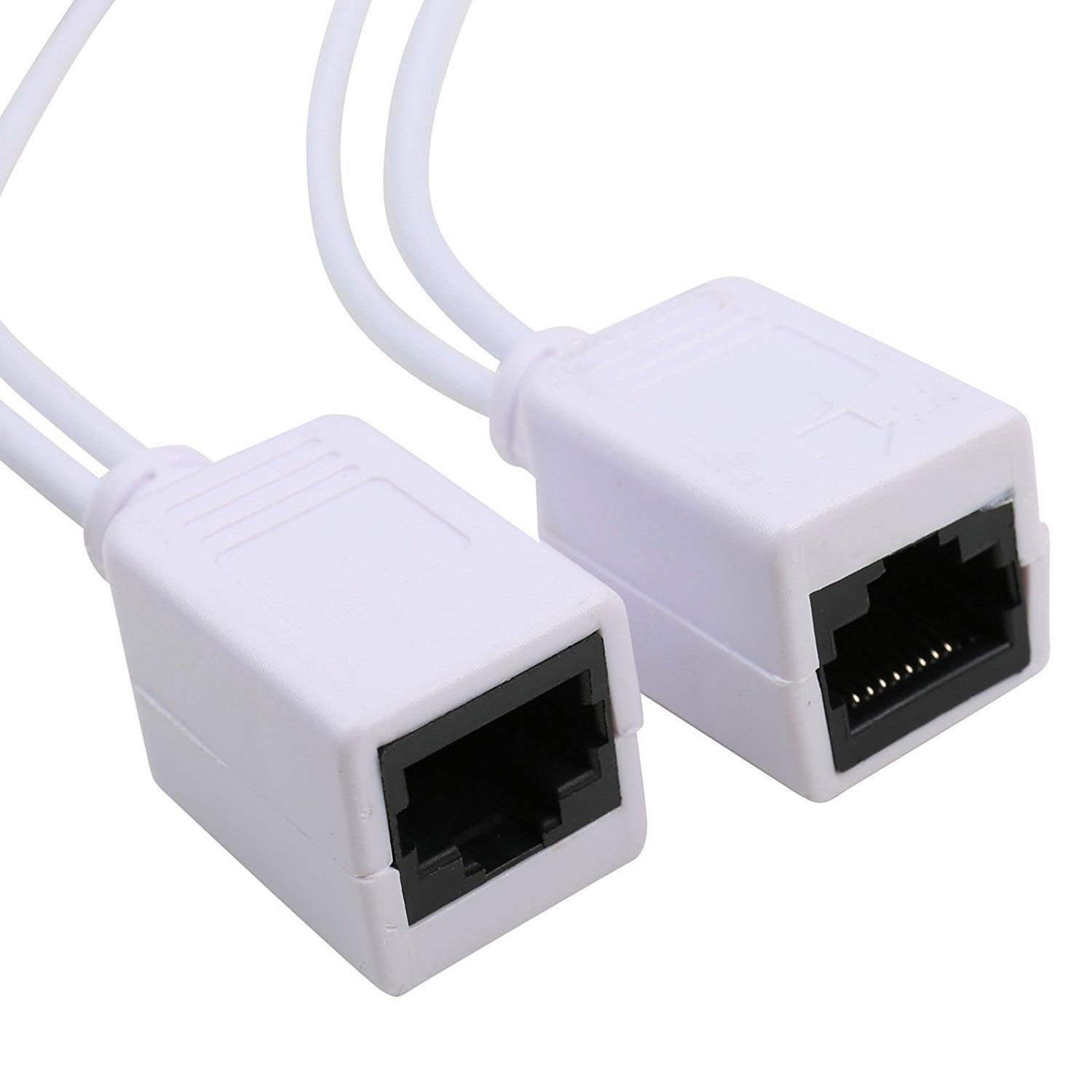 Cable PoE Power Over Ethernet, PoE Injector Splitter Adapter PoE Cable (Pair, White)