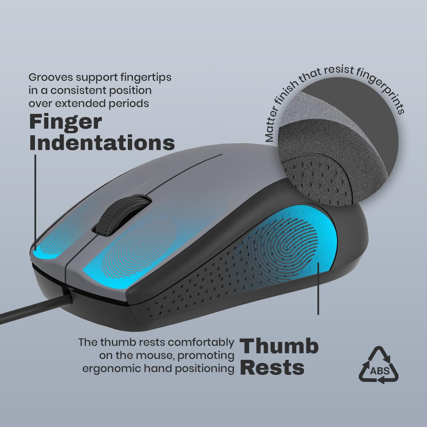 Mouse EVM M513 Wired Optical | 1200 DPI Precision, Ergonomic Design, USB | 1.1m Cable, Smooth Cursor Control | for Laptop & Desktop | 1 Year Warranty (EVM-M513-Grey)